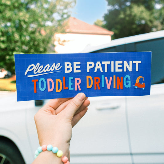 Toddler Driving Bumper Sticker