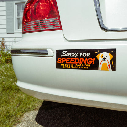 Sorry For Speeding Dog & Cat Bumper Sticker