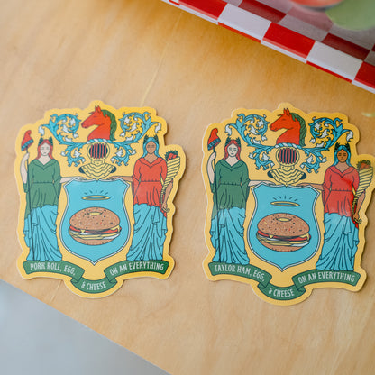 NJ Flag Pork Roll / Taylor Ham Sticker