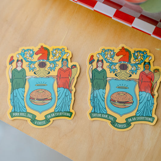NJ Flag Pork Roll / Taylor Ham Sticker