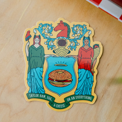 NJ Flag Pork Roll / Taylor Ham Sticker