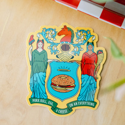 NJ Flag Pork Roll / Taylor Ham Sticker